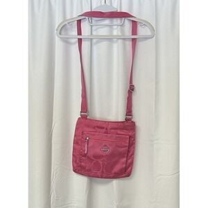 Women's COACH Crossbody Pink Bag Signature Logo Canvas